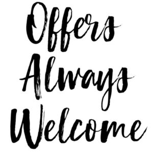 Make an offer Reasonable offers accepted